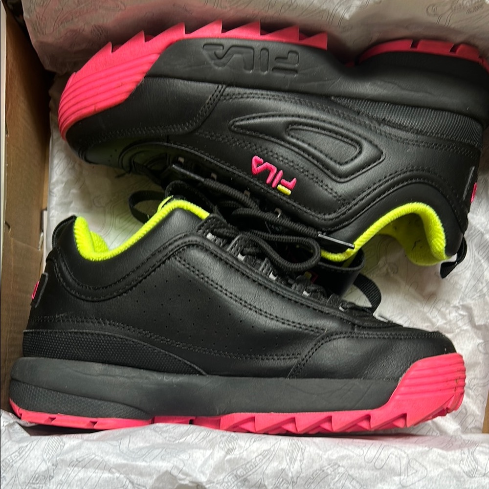 Fila Black and Pink Sneakers